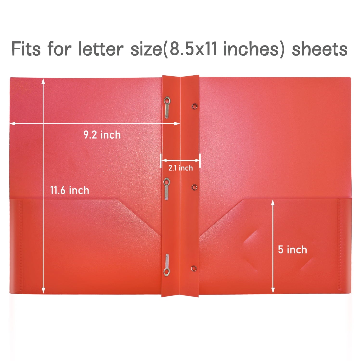 RYWESNIY Plastic Folders with Pockets and Prongs, Plastic School Supplies Folders,Assorted Colors,Letter Size, 8 Pack