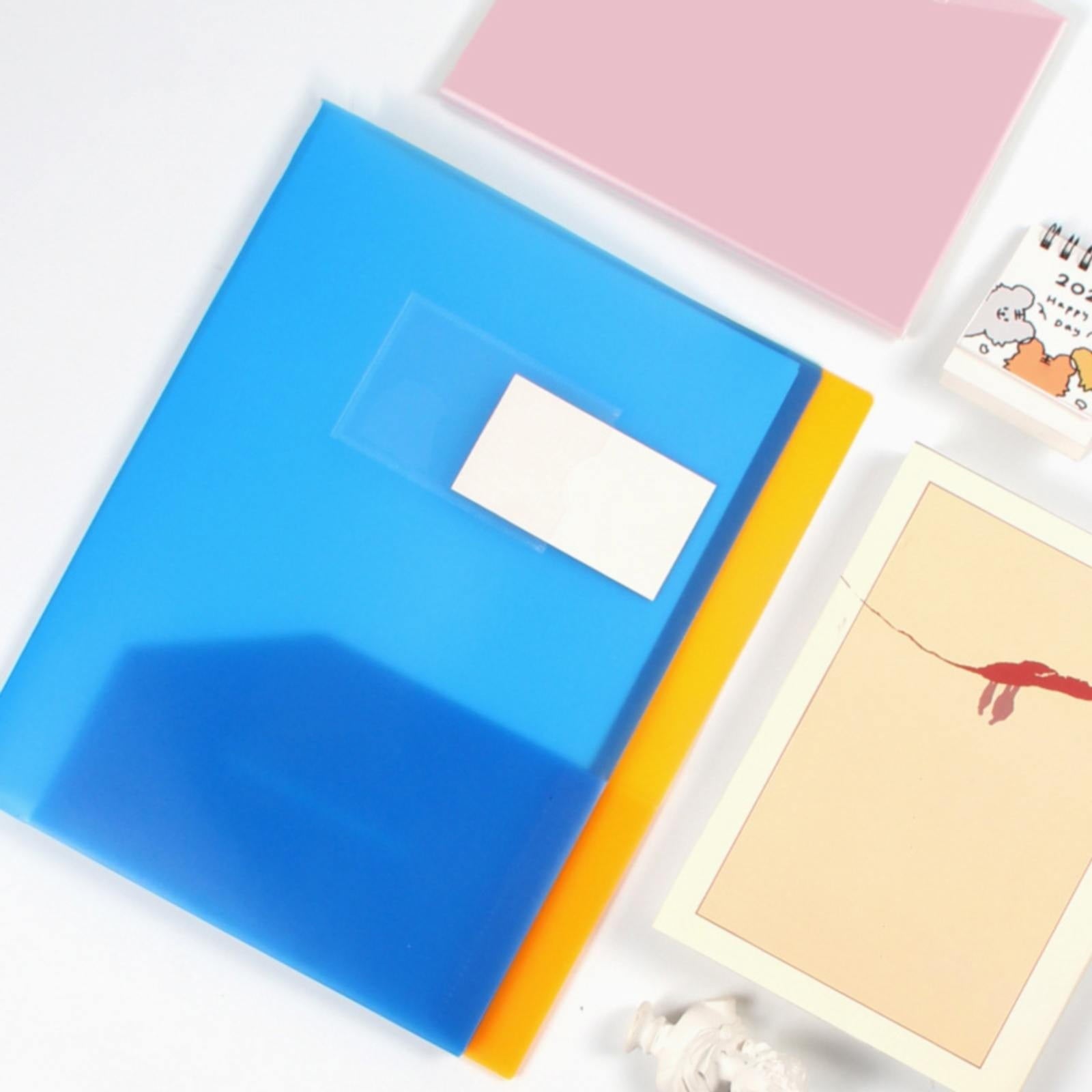 Colored Transparent Plastic Pocket Folders,Heavy Duty File Folders for A4 Letter Size Paper,Durable Folders with Pockets for Organizing Documents, Plastic Folders Letter Size Organizers(Sky Blue)