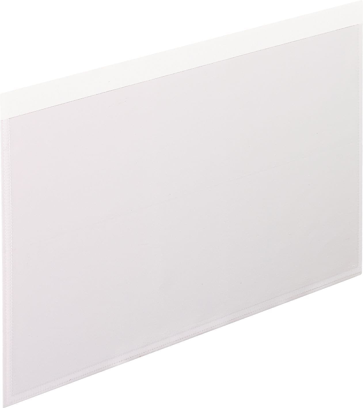 Self-Adhesive Pockets 5 x 8, Clear Front/White Backing, 100/Box