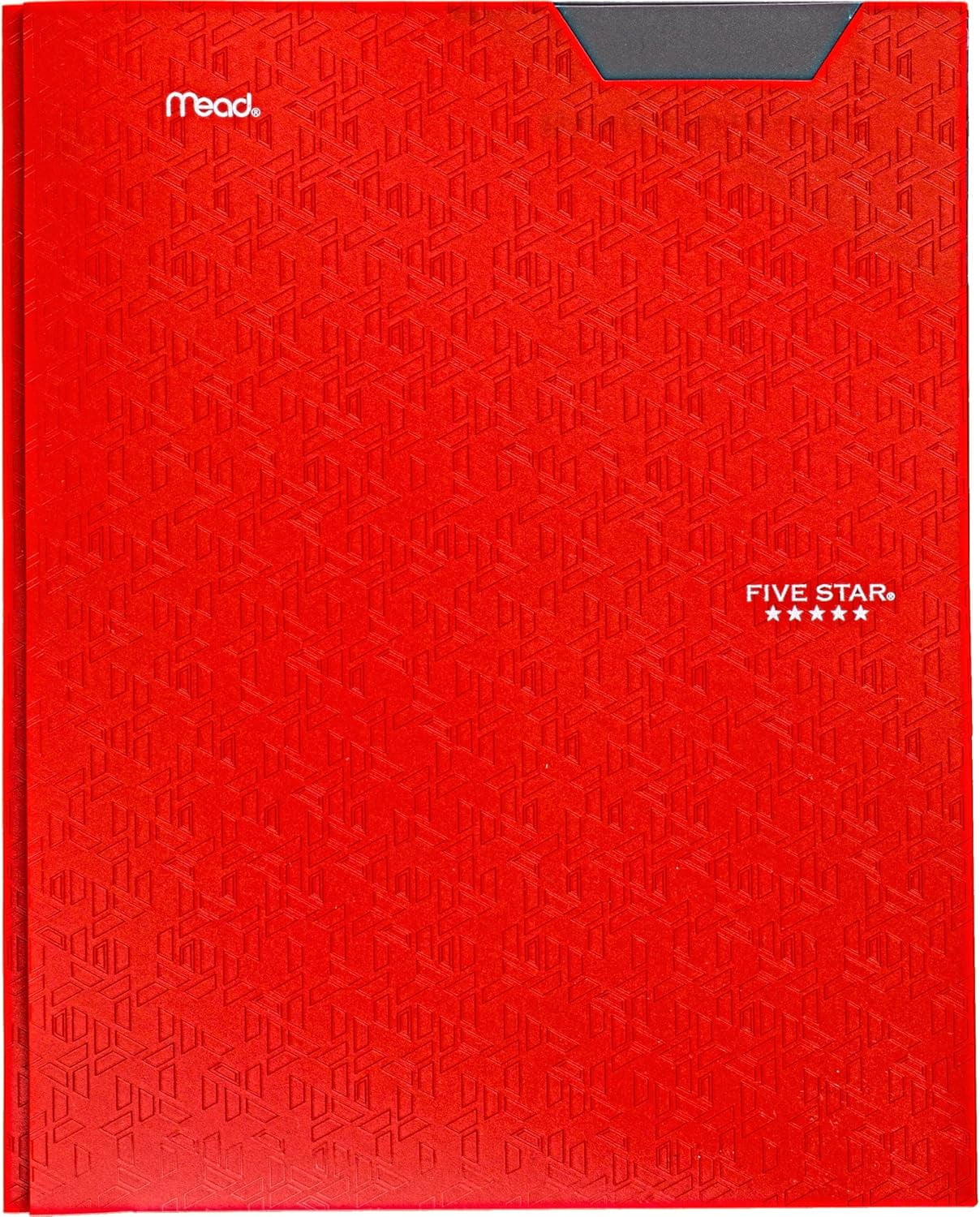 Five Star 2-Pocket Folder, Plastic Folder with Stay-Put Tabs and Prong Fasteners, Holds 8-1/2" x 11" Paper, Fire Red (72109)