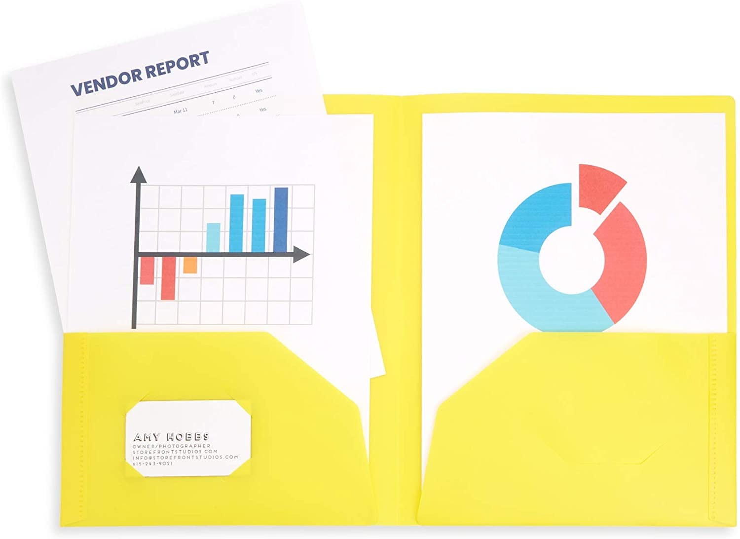 Two Pocket Plastic Folders, Assorted Colors, Durable Plastic Folders with Pockets, Letter Size with Business Card Slot, Bulk 30 Pack