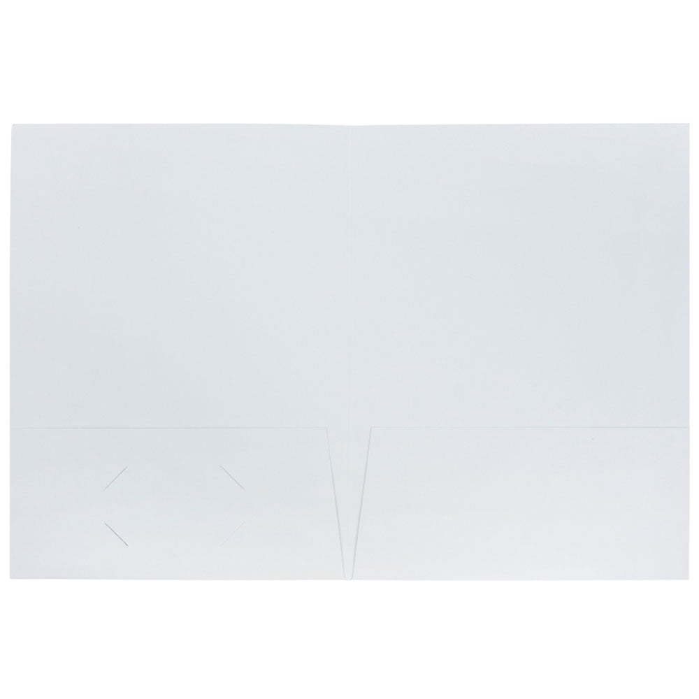 JAM Paper Linen Two Pocket Folders, White, 25 per Pack