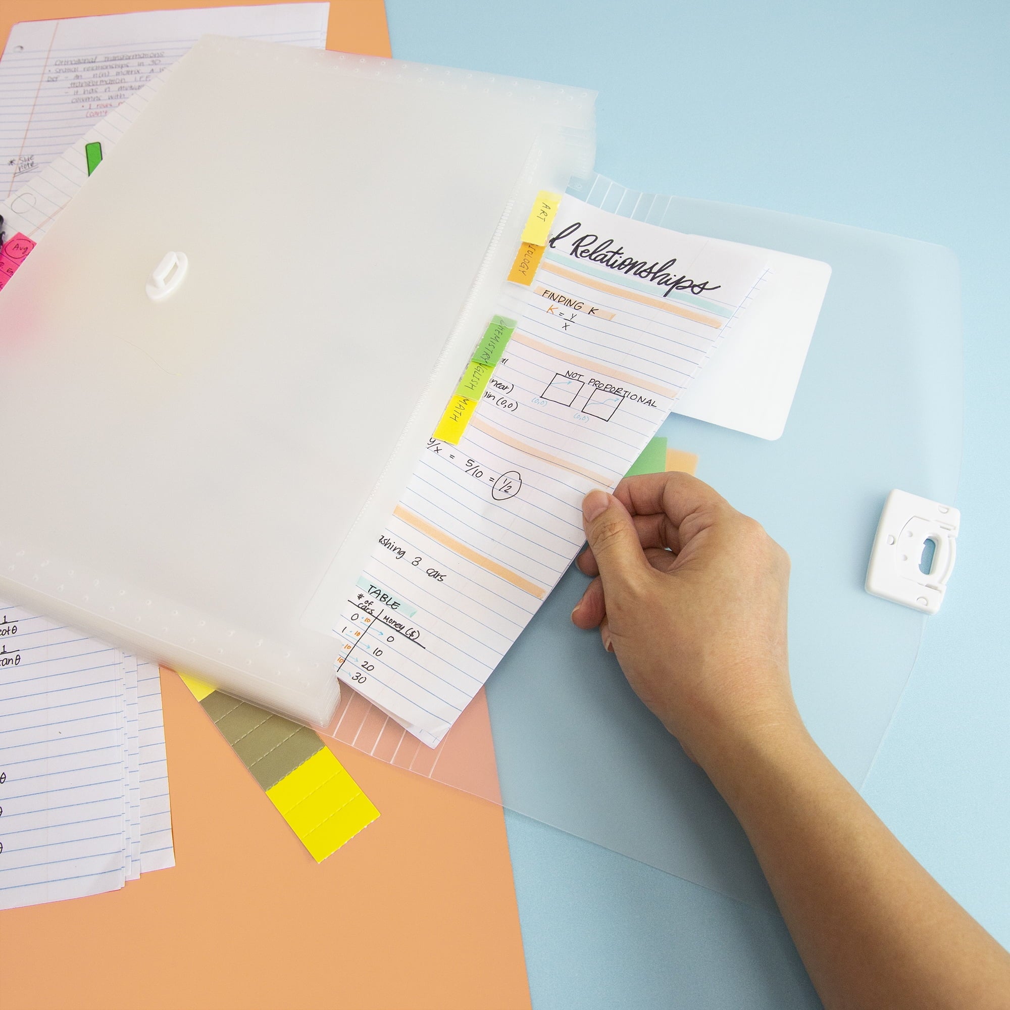 BAZIC Expanding File Folder 13 Pockets Color Tab, Document Envelopes, 2-Pack