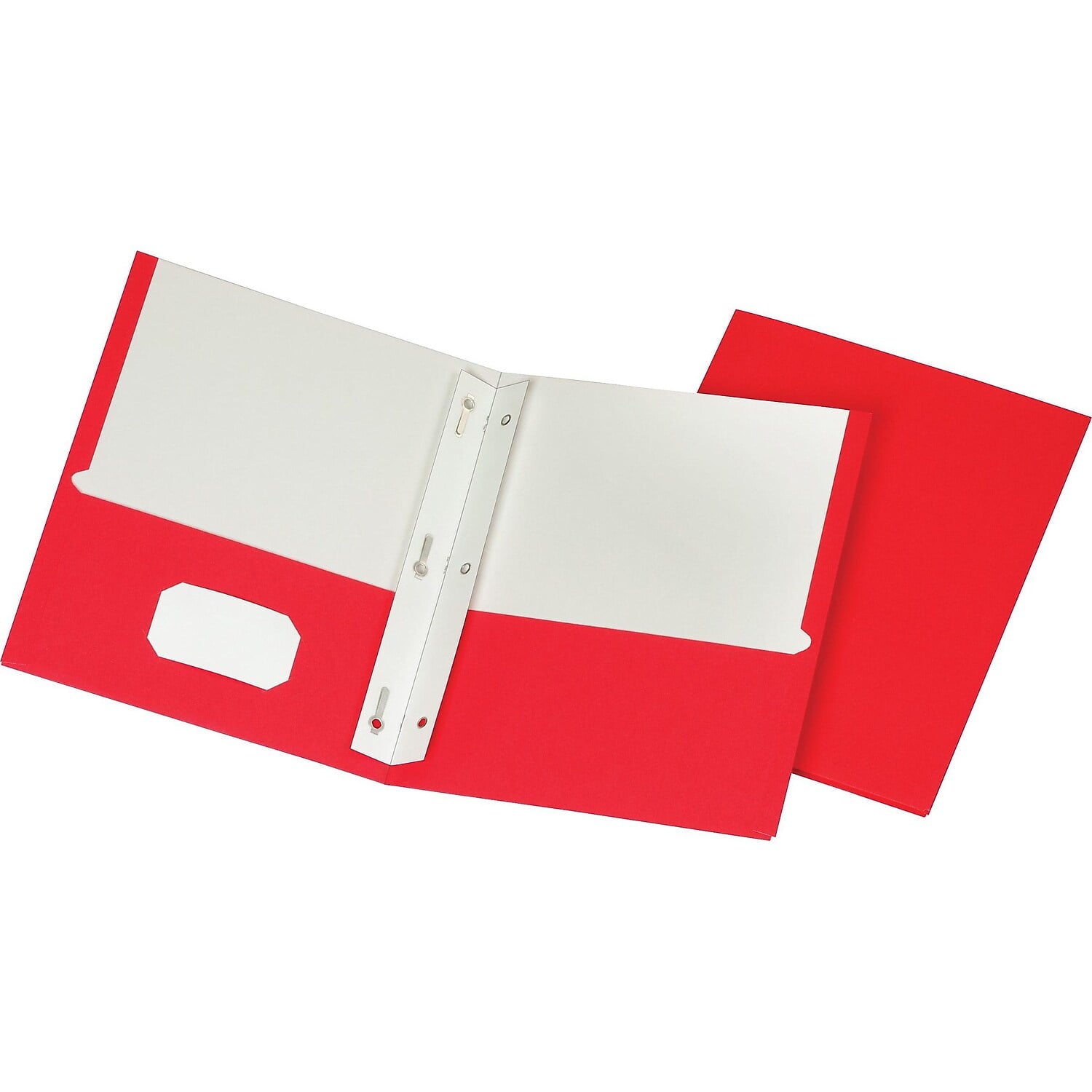 Staples School Grade 2 Pocket Folder with Fasteners Red 25/Box 27540-CC