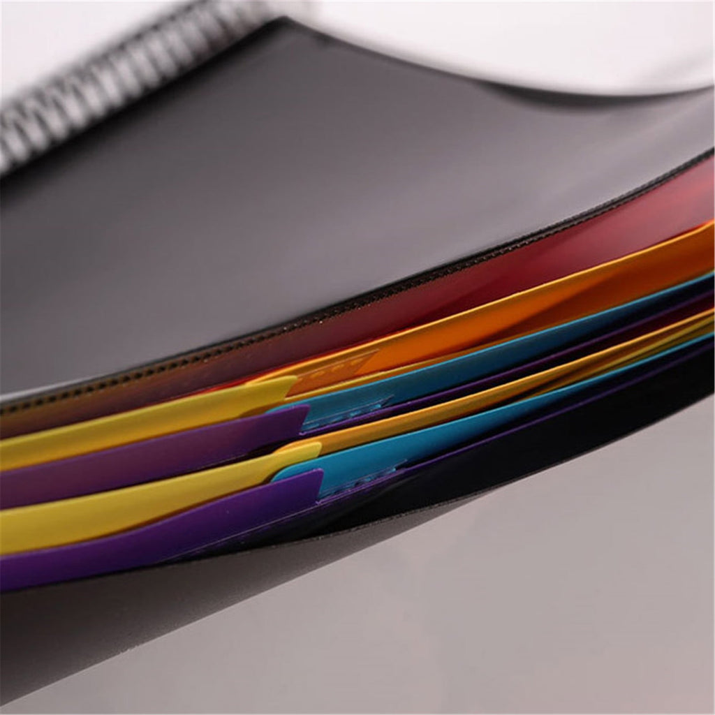 Kilougeis Clearance 3 Prong Poly Folder with Pockets Pocket Folder Classroom&nbsp;Must&nbsp;Haves Spiral Binder Black 6 Pages