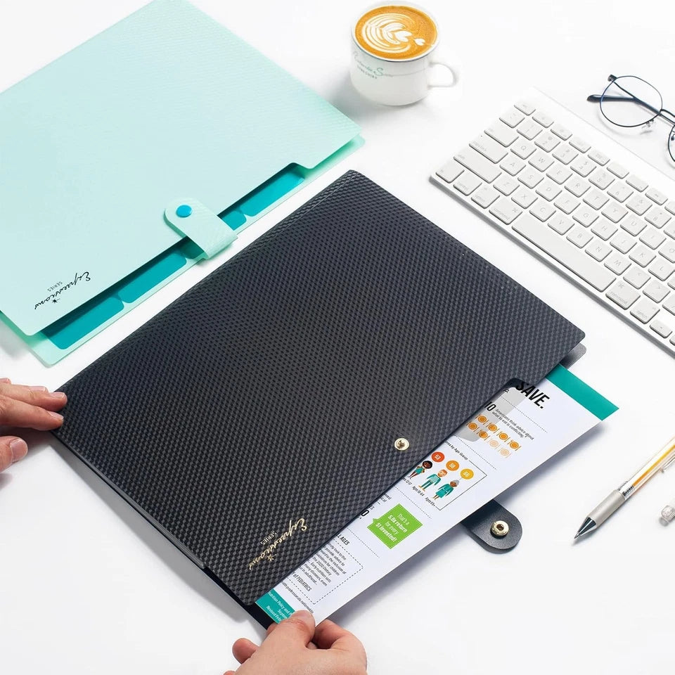 Expanding File Folder, Letter Size Accordion File Organizer, 5 Pocket Folders Fo