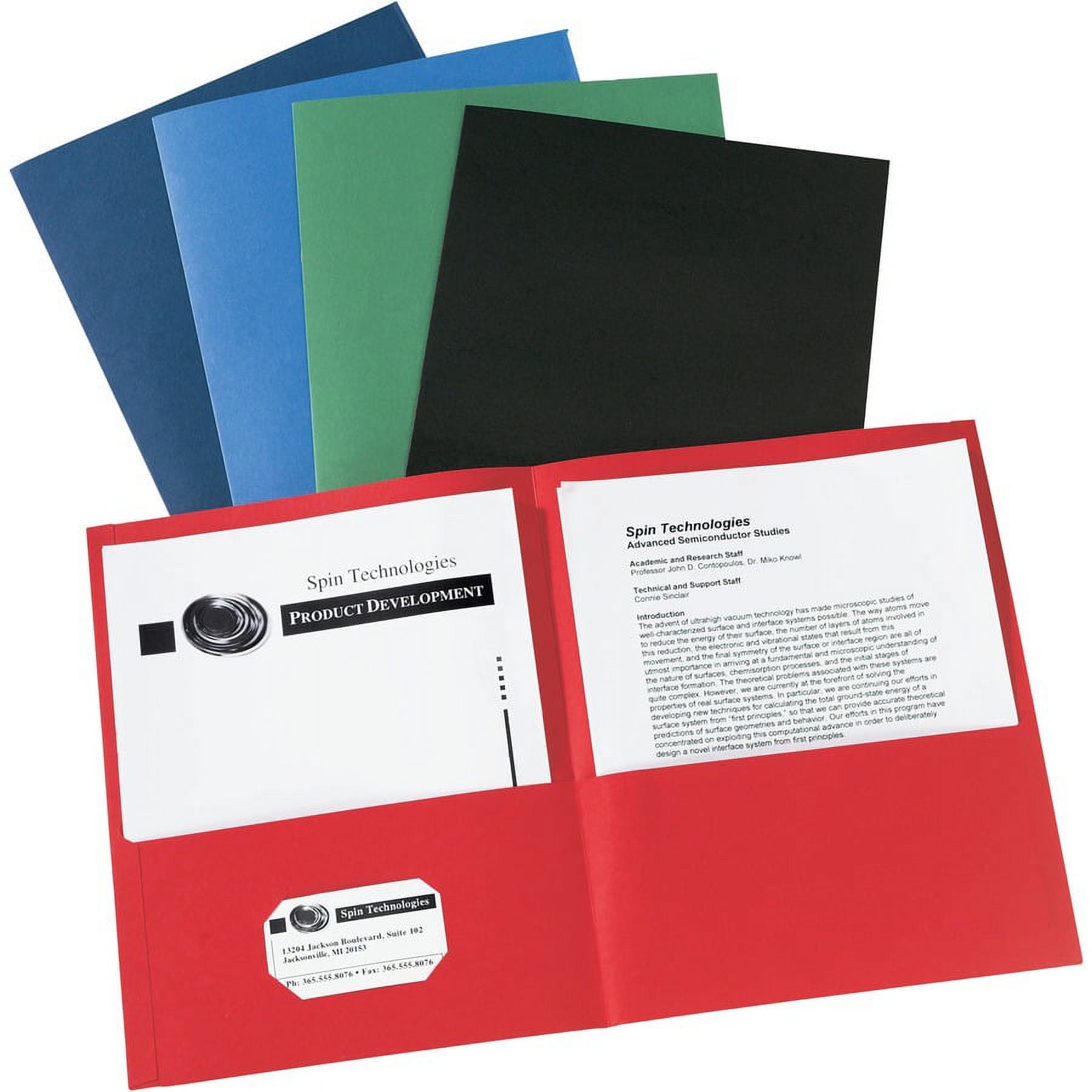 Avery® Letter Pocket Folder - 8 1/2" X 11" - 40 Sheet Capacity - 2 Internal Pocket(s) - Assorted - 125 / Carton