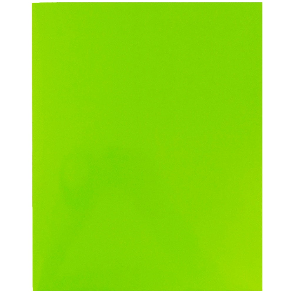 JAM Paper Glossy Two Pocket Folders, Lime Green, 6/Pack