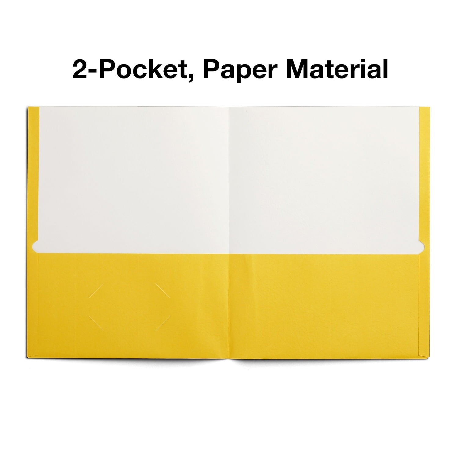 Staples School Grade 2 Pocket Folder Yellow 25/Box (50761/27538-CC)