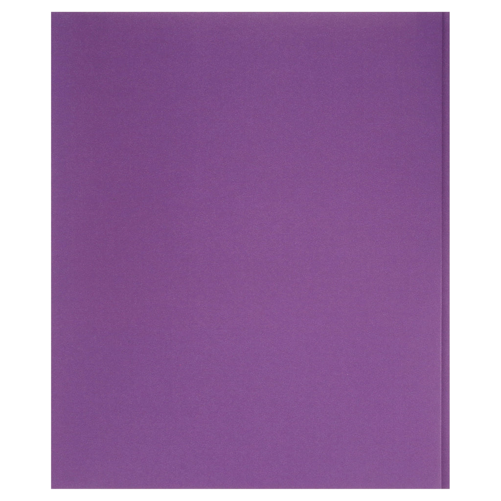 Purple Paper 2 Pocket Folders with Prongs, 50 Pack, by Better Office Products, Matte Texture, Letter Size Paper Folders, 50 Pack, with 3 Metal Prong Fastener Clips, Purple