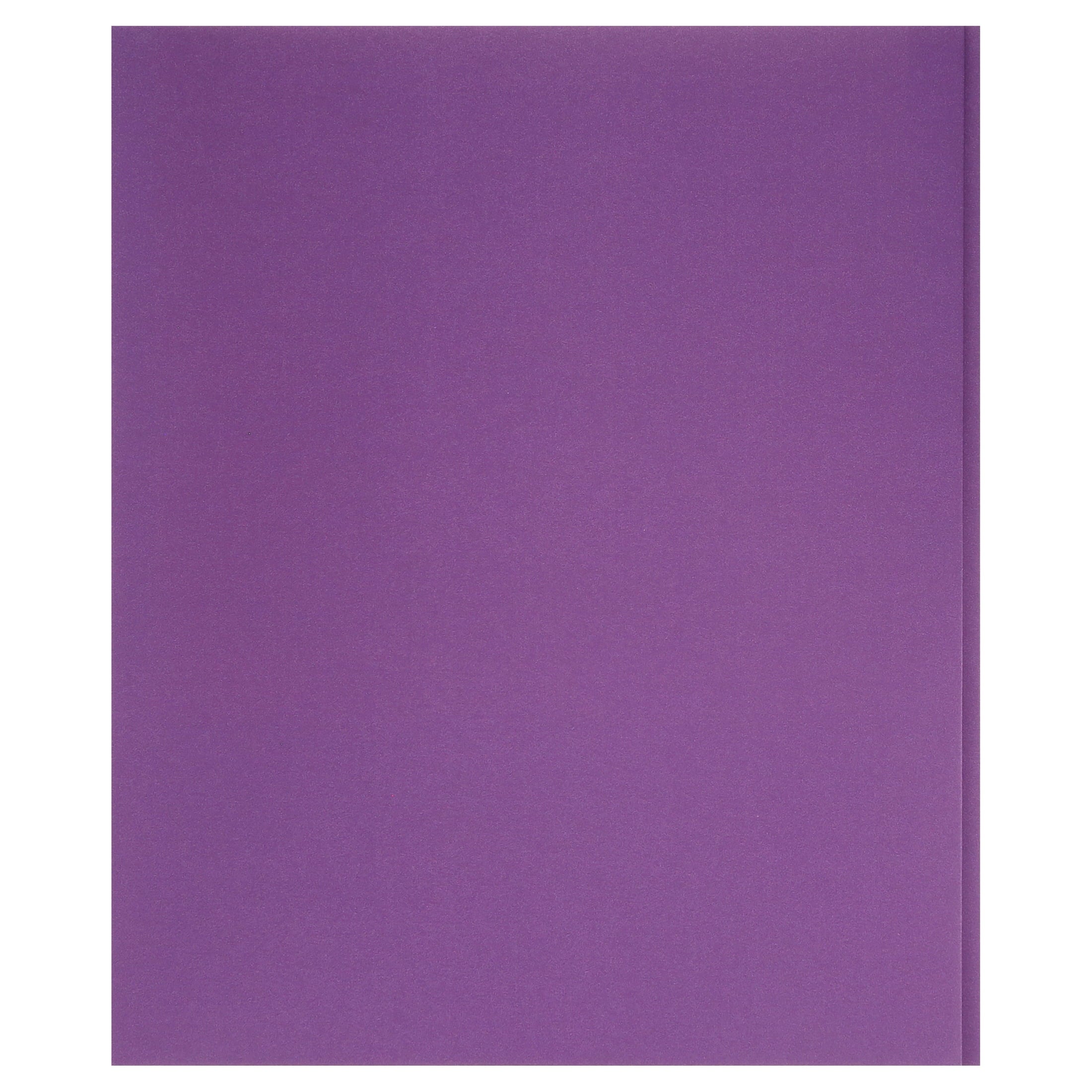 Purple Paper 2 Pocket Folders with Prongs, 50 Pack, by Better Office Products, Matte Texture, Letter Size Paper Folders, 50 Pack, with 3 Metal Prong Fastener Clips, Purple