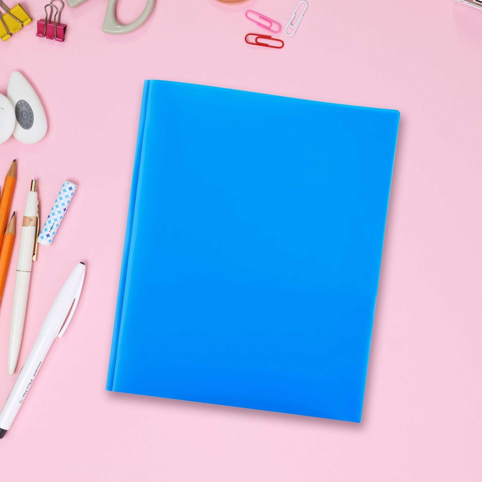 Xwjun Poly Folders With Pockets Red Plastic Folders With Pockets Pack Of Folders With Pockets Business Folders Poly Pocket Folders Writing Process Folders Vinyl Folders With Pockets BlueOne Size