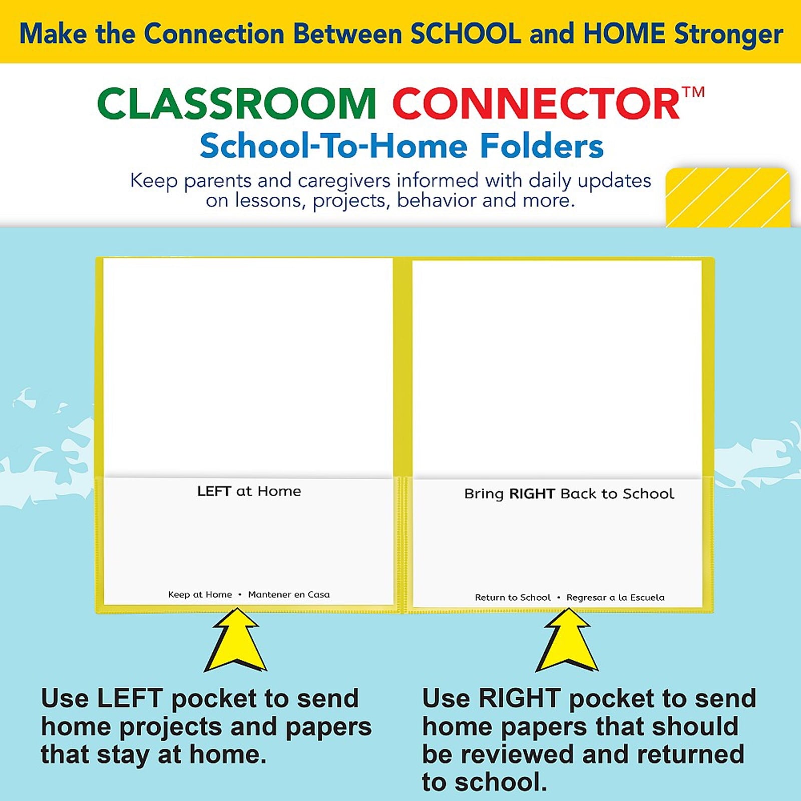 C-Line Classroom Connector Folders, 25 per Box