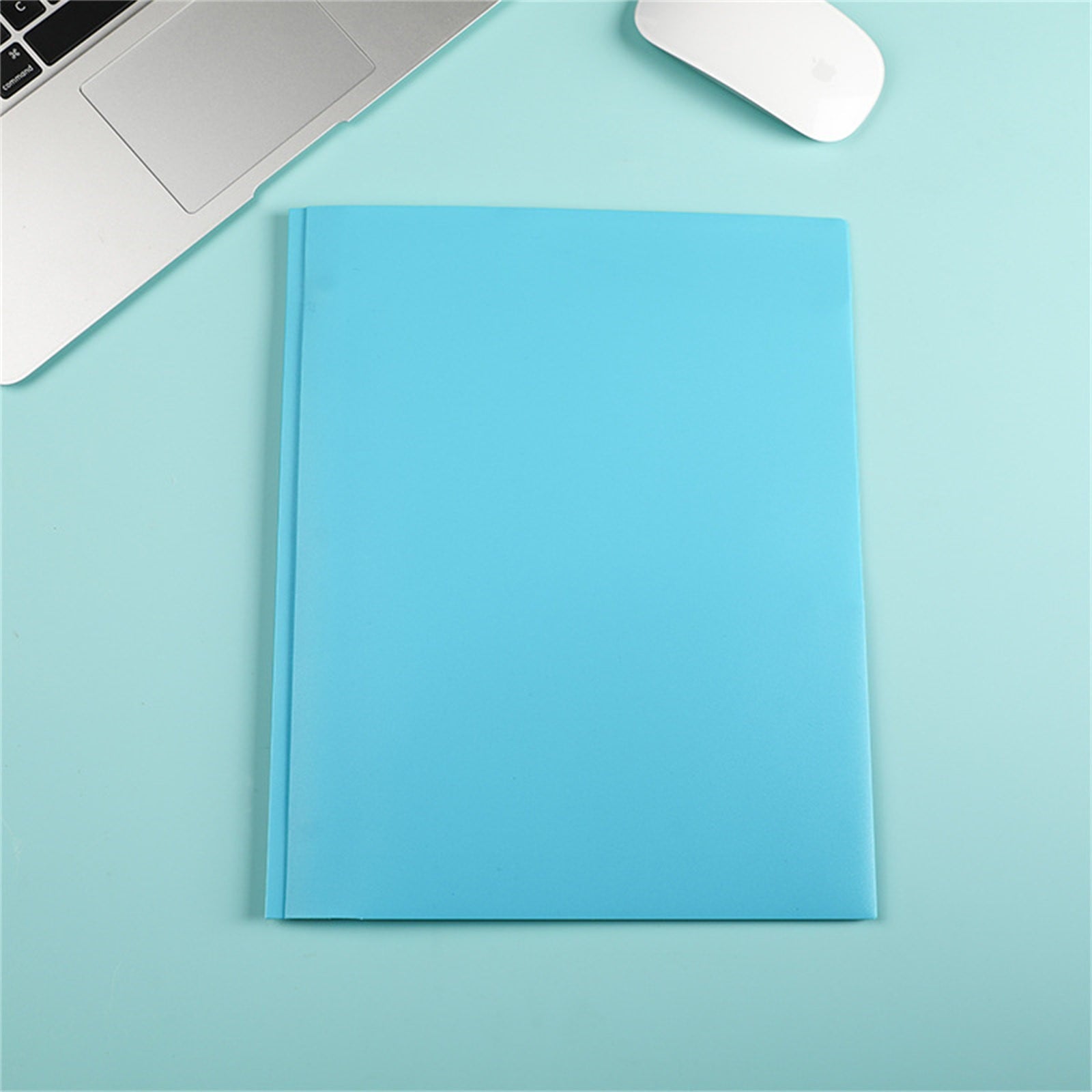 Plastic Folders with 2 Pockets File Folder with 3-Hole Metal Tadpole Clip Corner Flaps Inside, Heavy Duty Pocket Folders with Card Slot for School Office Assorted Colors, 1 Pack-Blue-11.73” x9.57”