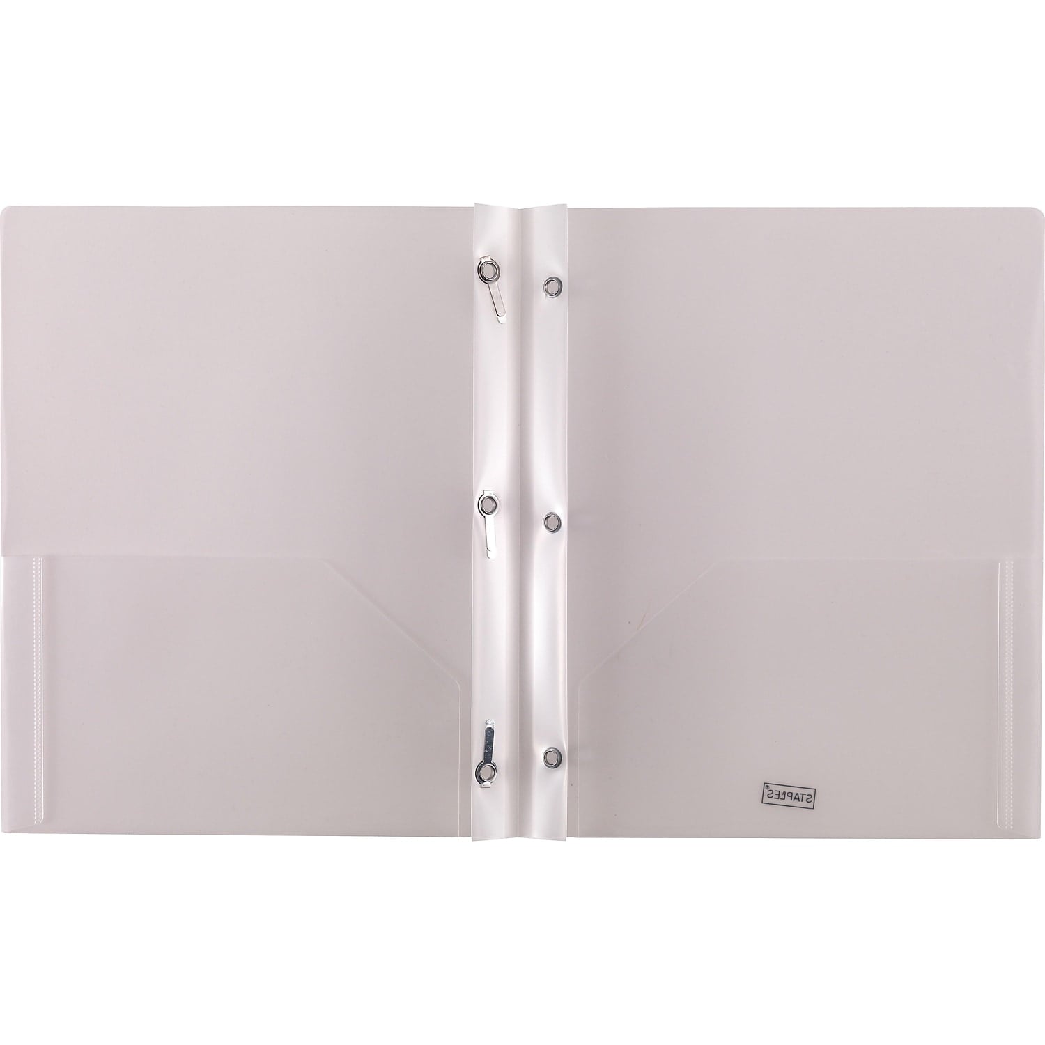 Staples 2-Pocket Presentation Folder with Fasteners Clear 3/Pack ST26387-CCVS