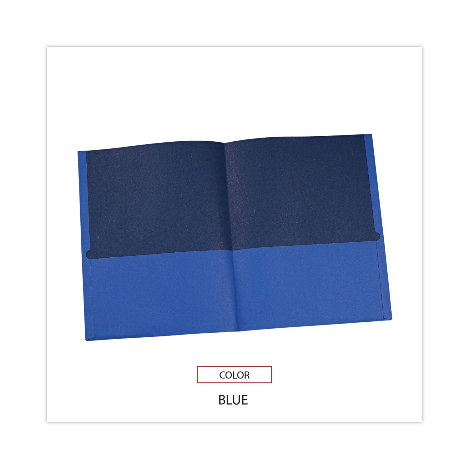 Universal Two-Pocket Portfolio, Embossed Leather Grain Paper, Light Blue, 25/Box (56601)