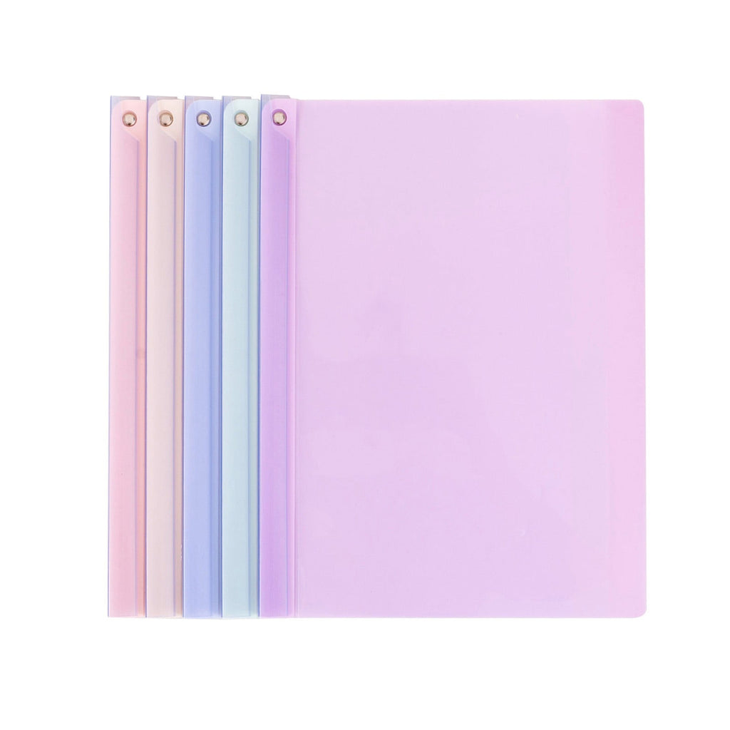5 Folders - Pocket Folders - Plastic File Folders - 5Pcs Clear Front Report Plastic Presentation Folders Resume Portfolio Folder Paper Swivel Sliding Bar File Folder