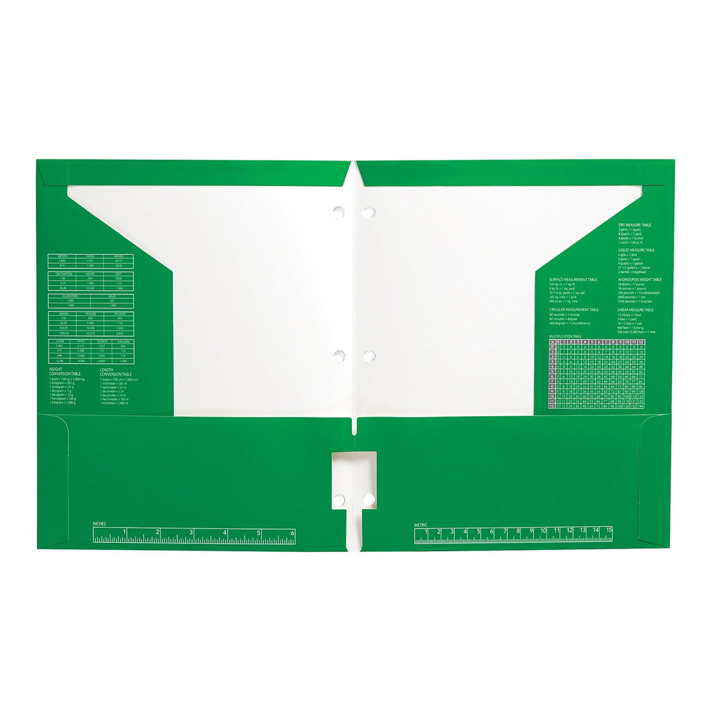 Staples 4-Pocket 3-Hole Punched Presentation Folder Green 56212-CC