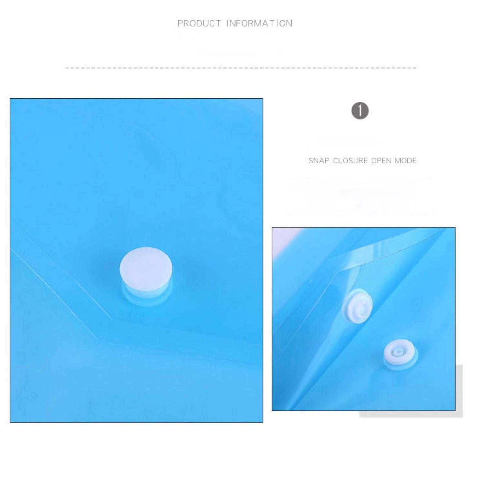 LKXGBMY Plastic Stud Closing Document Wallets Files Folders, Plastic Envelopes Folders with Closure A5 Letter Size Waterproof Reusable for Office Home Documents Organization, Blue