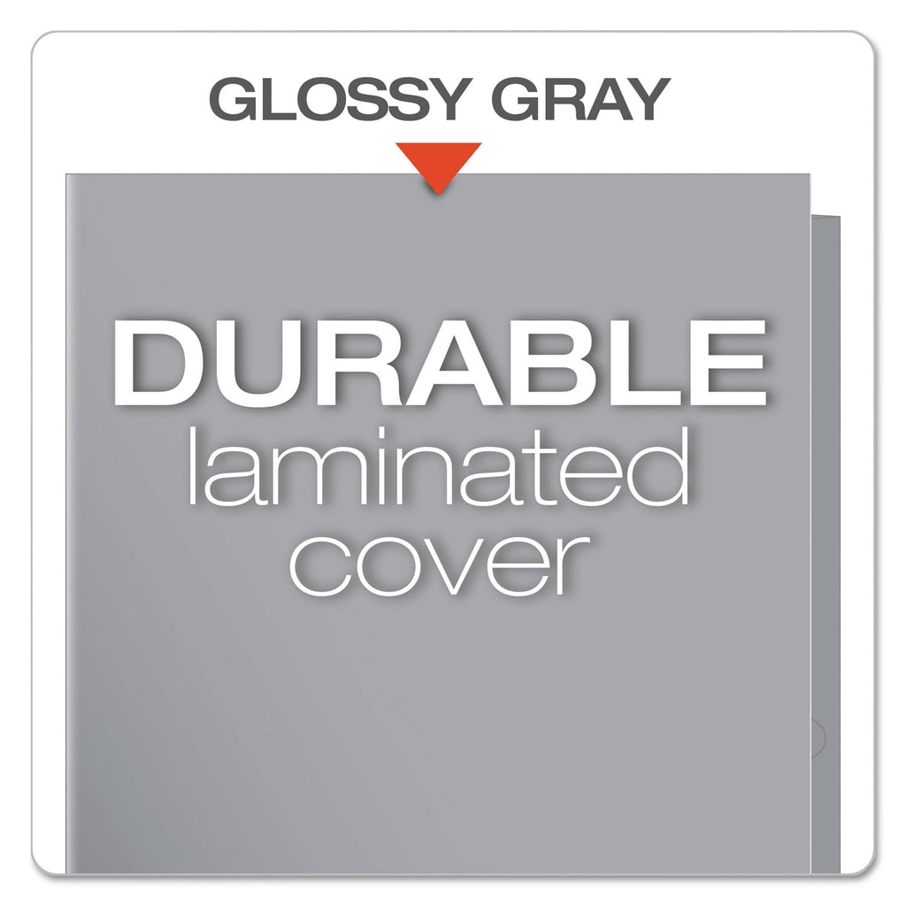 Oxford High Gloss Laminated Paperboard Folder, 100-Sheet Capacity, 11 x 8.5, Gray, 25/Box