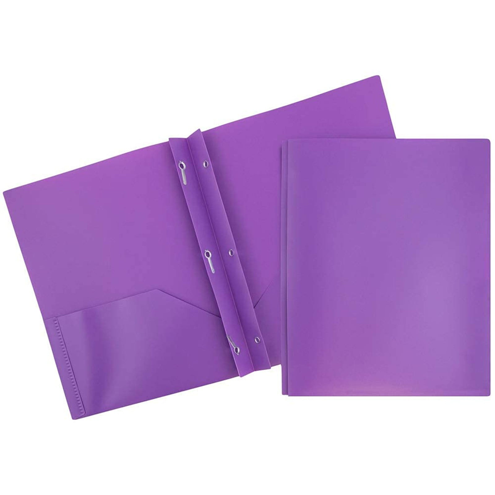 Heavy Duty Colored 2 Pocket Plastic Folders, Two Pocket Plastic Folders with Pockets for School, and Business Card Slot, Home, and Work (Black) 9.45x11.42"