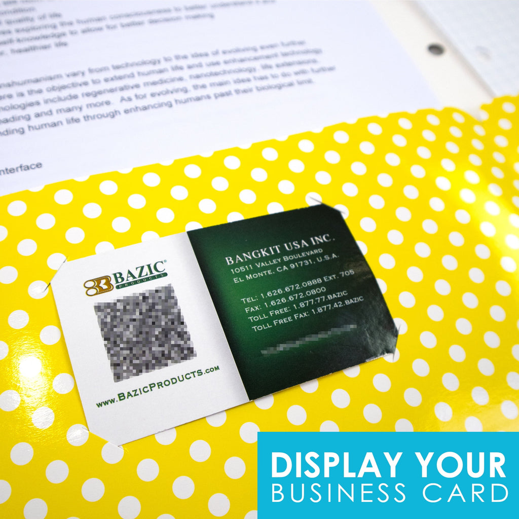 BAZIC 2 Pockets Paper Folder, Polka Dot Portfolio, Document Folders, 6-Pack