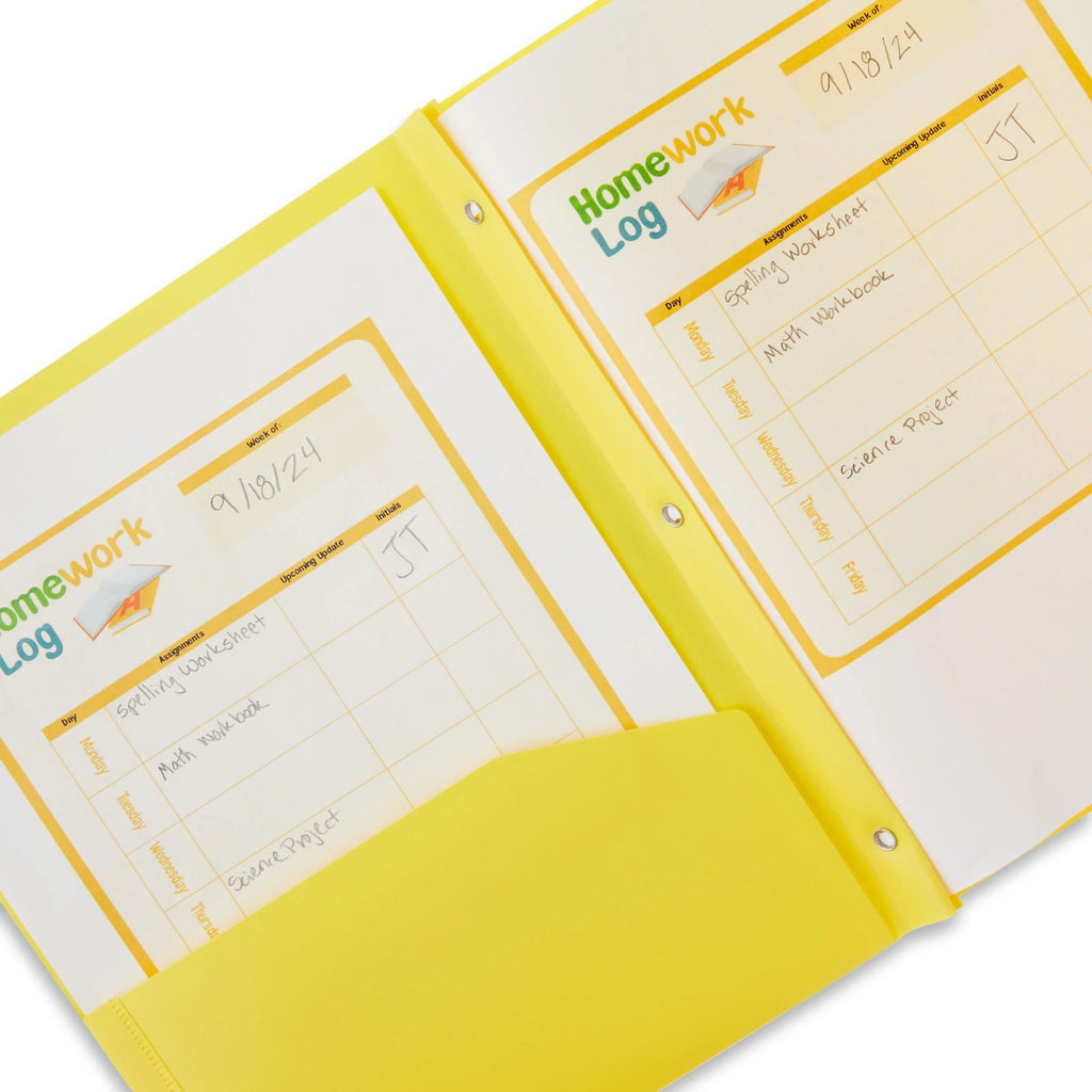 DJJGXAN Folders with Brads and Pockets, Plastic Folder with 2 Pocket and 3-Prong, 2 Pockets Paper Folder, 3 Metal Prongs Fastener Clips Portfolio, Letter Size Folders, 1-Pack (9.57" x 11.73") (Blue)