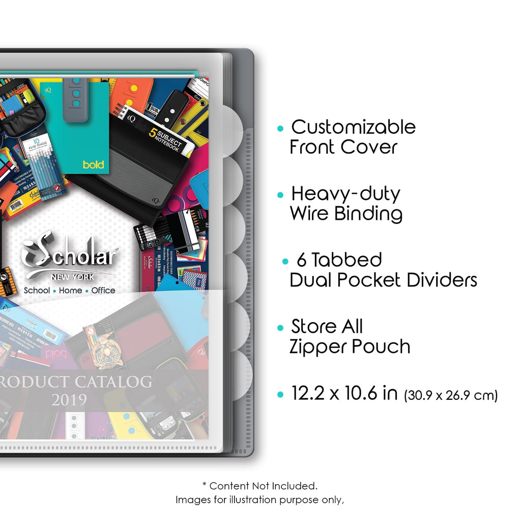 IQ iScholar 15 Pocket Organizer, 12.2 x 11", Tabbed Dividers, Color Will Vary (39906)