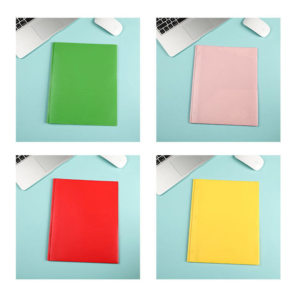 Plastic Folders with Pockets and Prong, Heavy Duty File Folders 2 Pocket Folders for Documents, Cute Plastic Folders for School, Office,Letter Size Folders With Fasteners Pockets Black(Red)