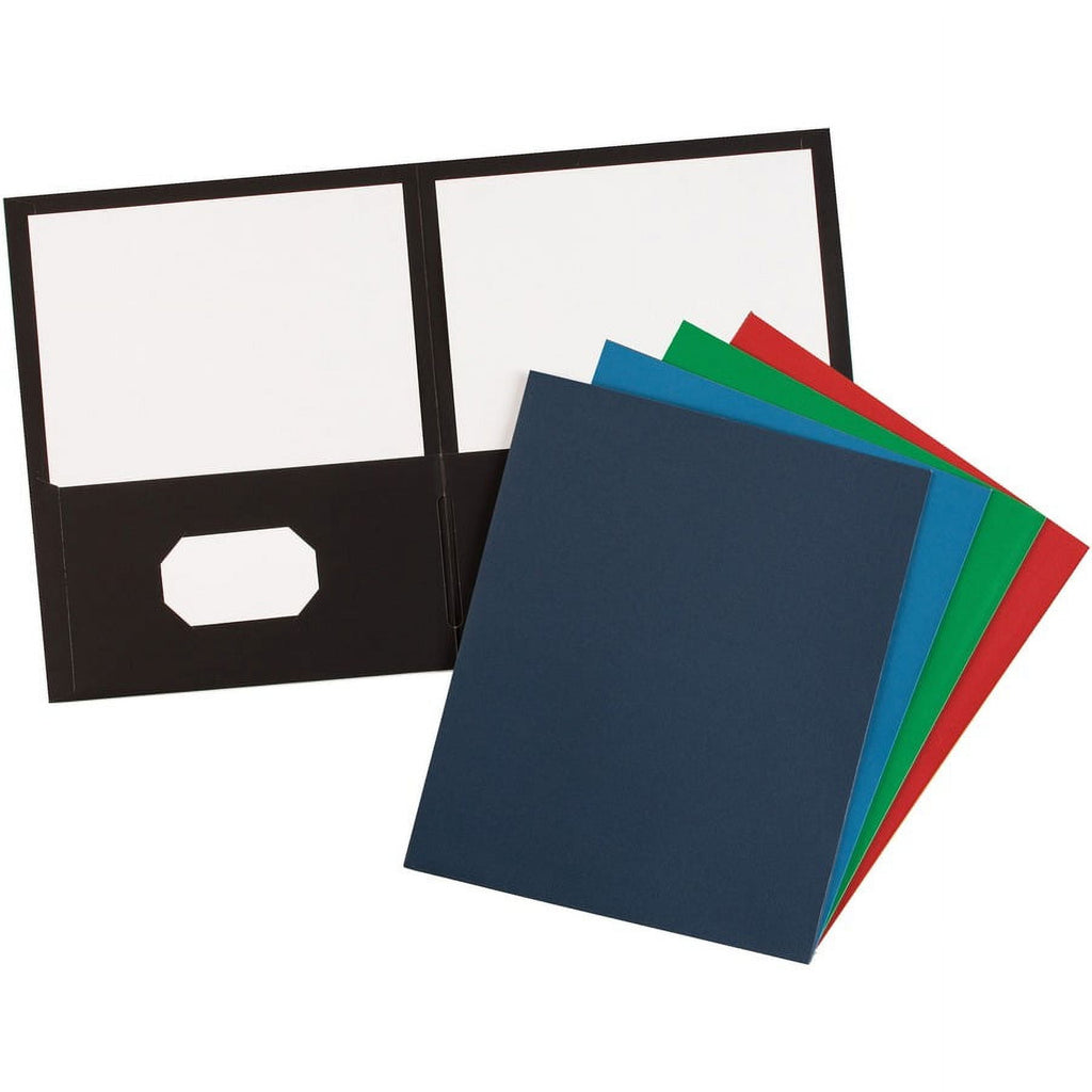Avery® Letter Pocket Folder - 8 1/2" X 11" - 40 Sheet Capacity - 2 Internal Pocket(s) - Assorted - 125 / Carton