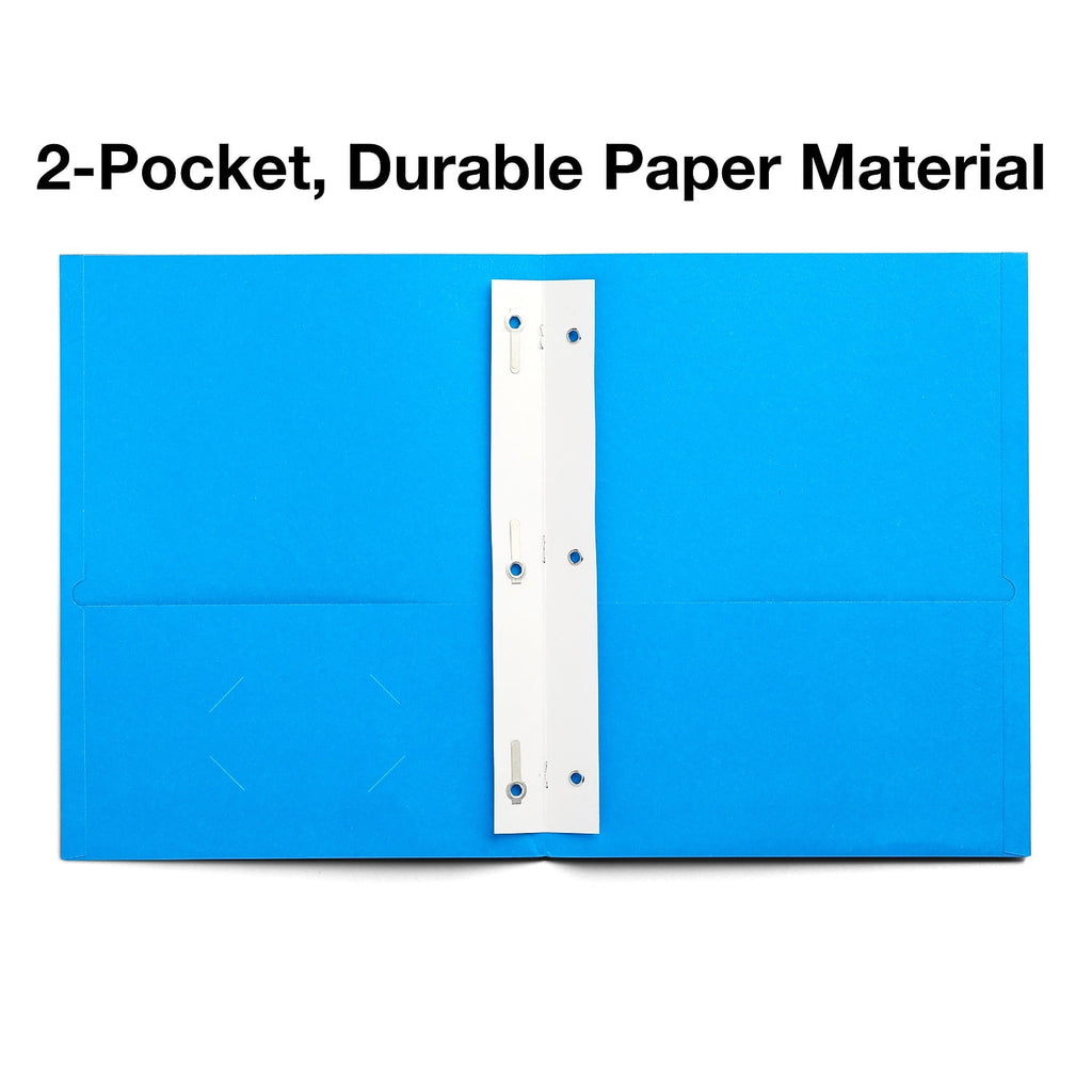 Staples 2-Pocket Folder with Fasteners Light Blue 13389