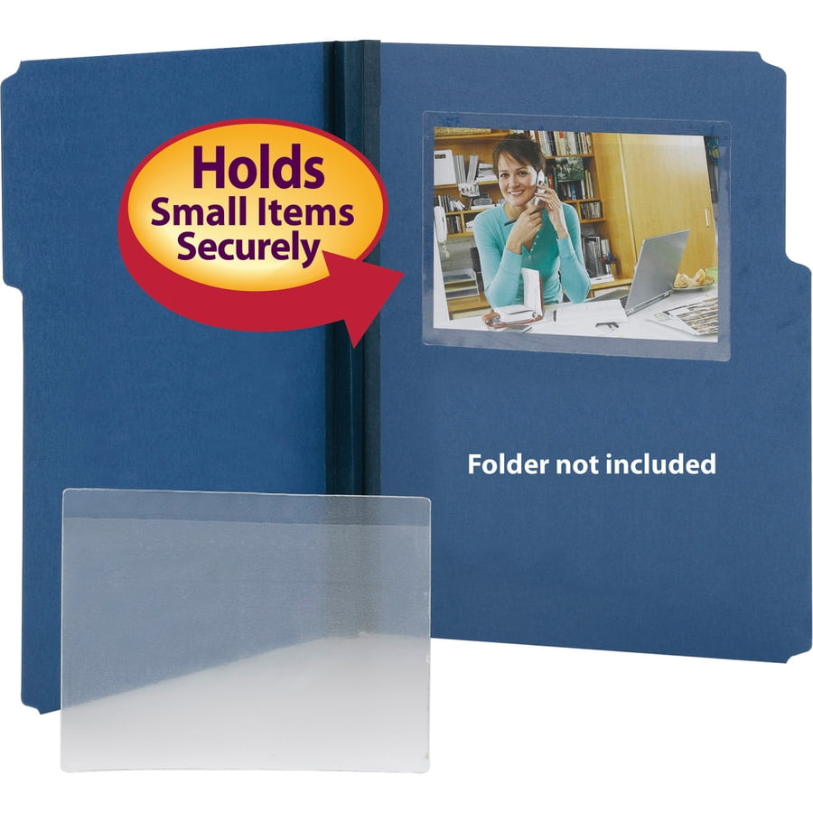 Smead Self-Adhesive Poly Pocket, 6" x 4", Clear, 1