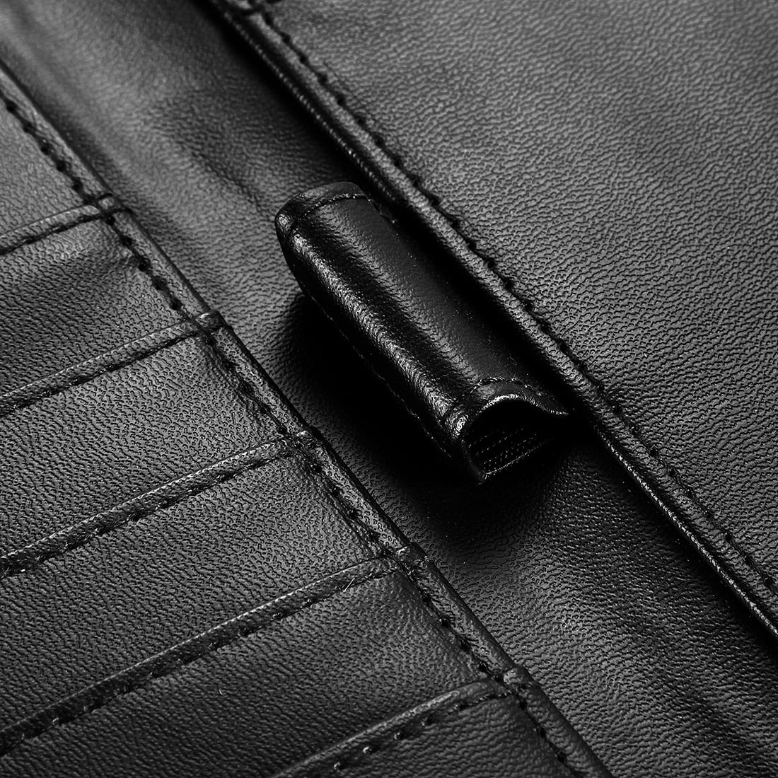 Bospa Padfolio Portfolio Folder/Multi Function Folder/Business Folder with Zippered Closure and Professional Leather (Black)