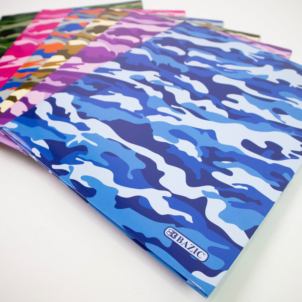 BAZIC 2 Pockets Paper Folder, Camouflage Portfolio, Document Folders, 48-Pack
