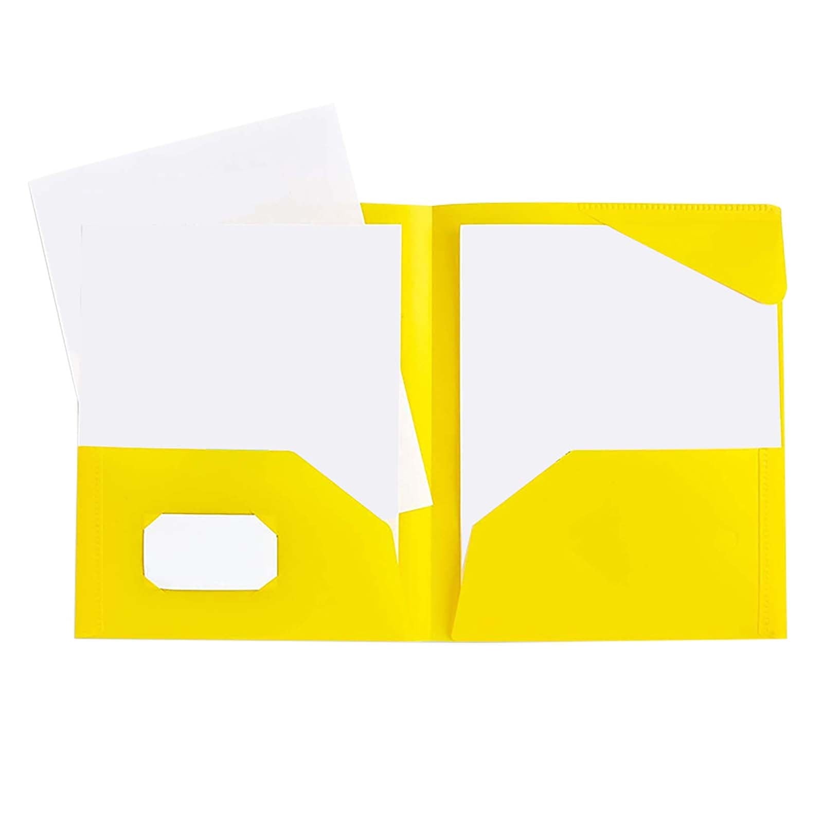 DJJGXAN Two Pocket Plastic Folders with Pockets (1 Pack), Durable Heavy Duty File Folders with Business Card Slot, 2-Pocket Folder for Office, Letter Size, Back to School (Blue)