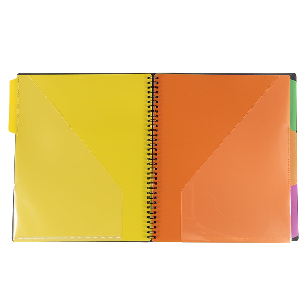 JAM Paper & Envelope Plastic Multi-Pocket Folder, 12 Pockets, Smoke Grey