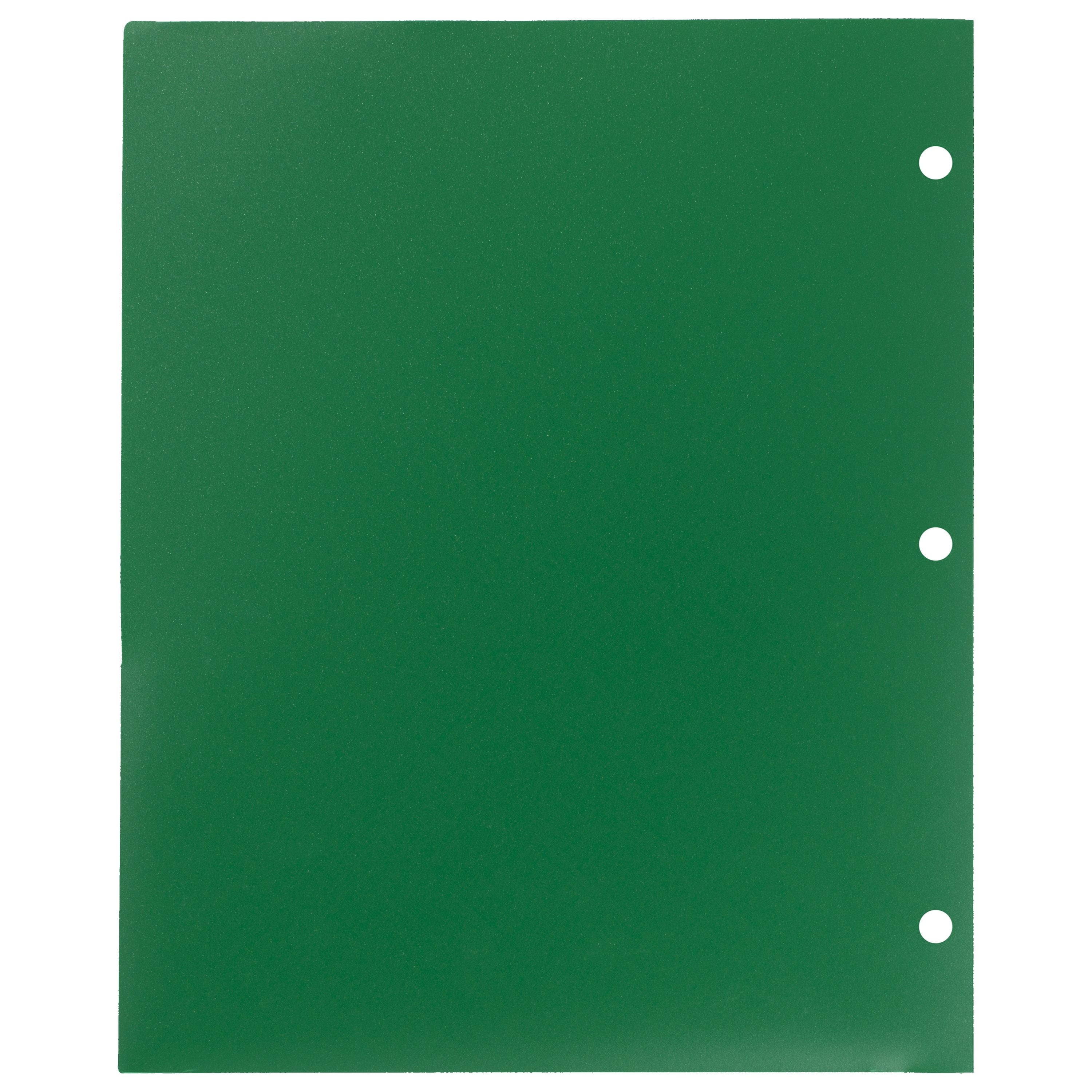 Five Star 2-Pocket Stay-Put Plastic Folder, Green (37451)