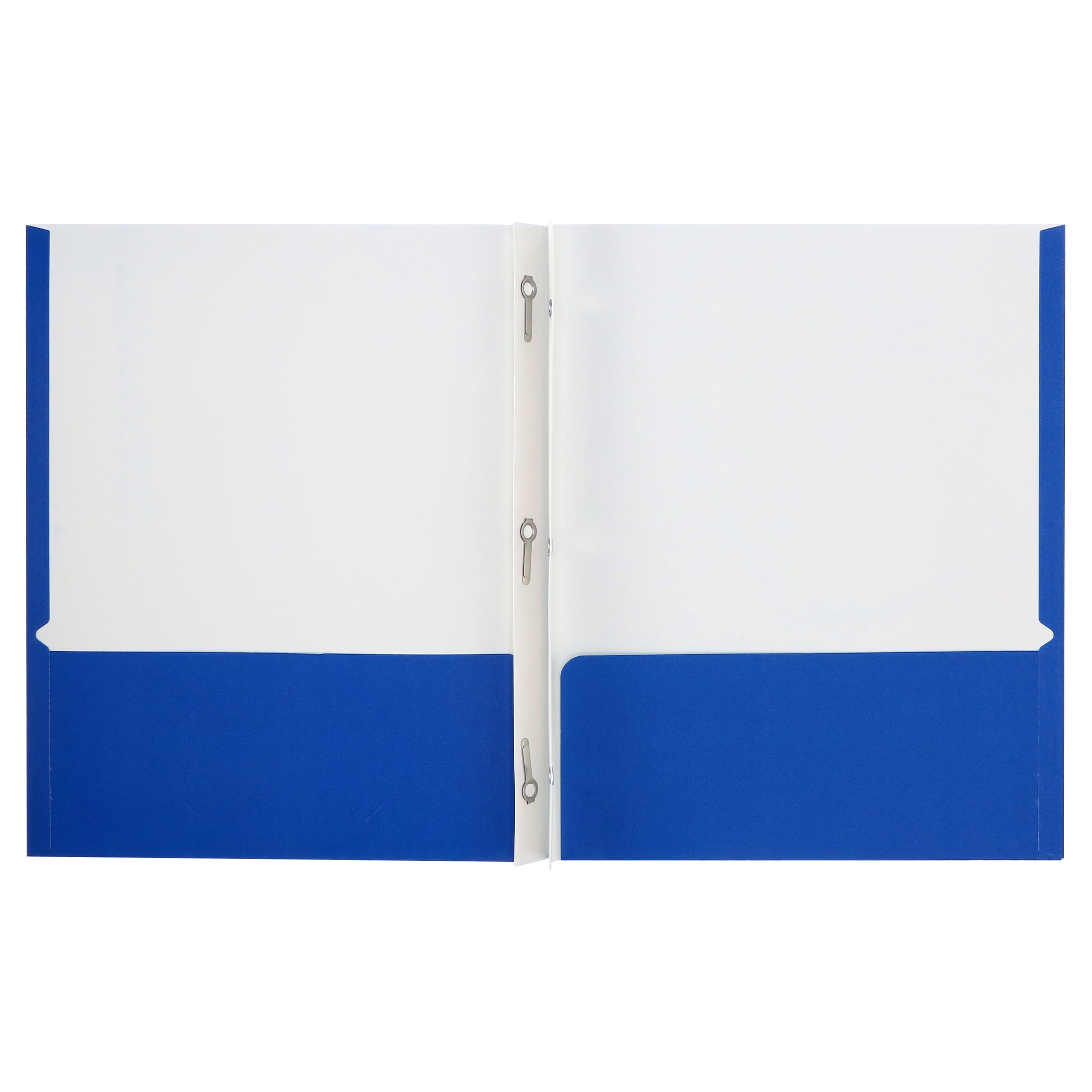 Better Office Products Blue Paper 2 Pocket Folders with Prongs, Blue, 50 Pack