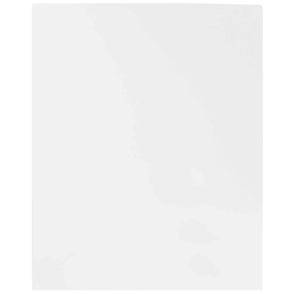 JAM Paper Heavy Duty Plastic 2 Pocket School Folders, White, 3/Pack