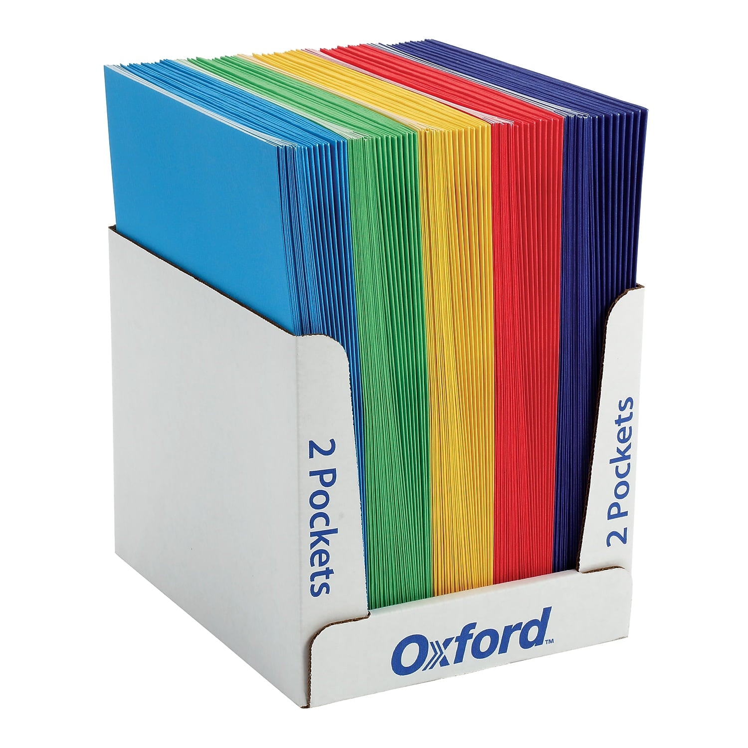 Oxford 2-Pocket Portfolio Paper, Assorted Colors, Pack of 100