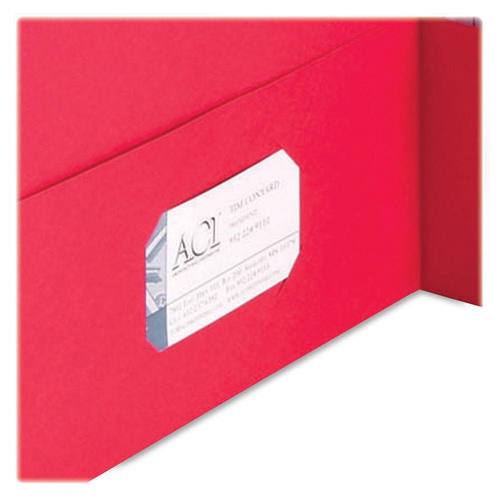 Smead 2-Pocket Folders Letter - 8 1/2" x 11" Sheet Size - 100 Sheet Capacity - Folder - 2 Pocket(s) - 11 pt. Folder Thickness - Leatherette - Red - 1.76 oz - Recycled - 25 / Box