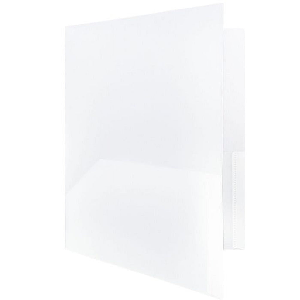 JAM Paper 2 Pocket Clasp Folders, Clear, 6/Pack