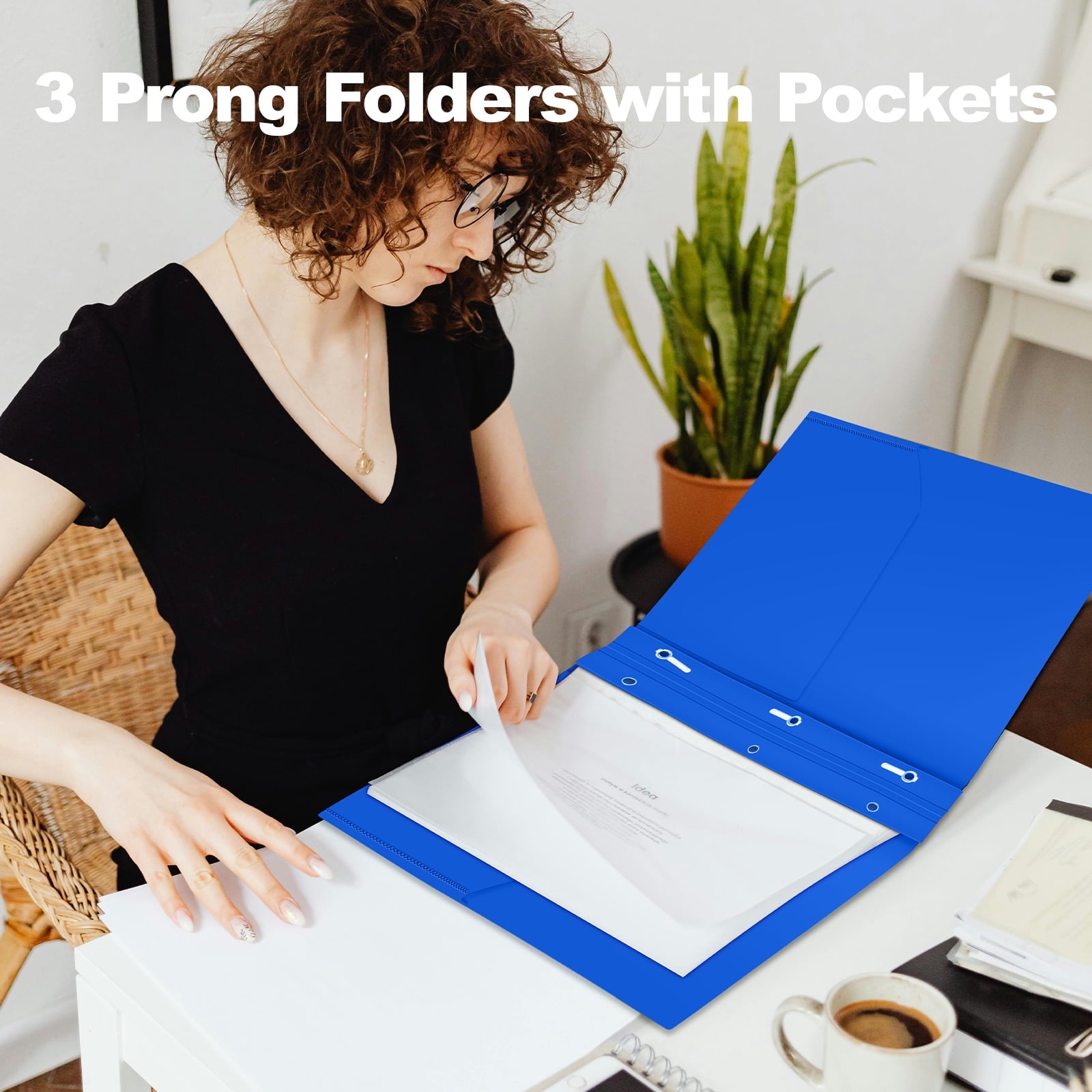 ViVin Heavy-duty Plastic Folder with 2 Pocket and 3-Prong Fasteners 12 Pack, Letter Size Assorted Colors