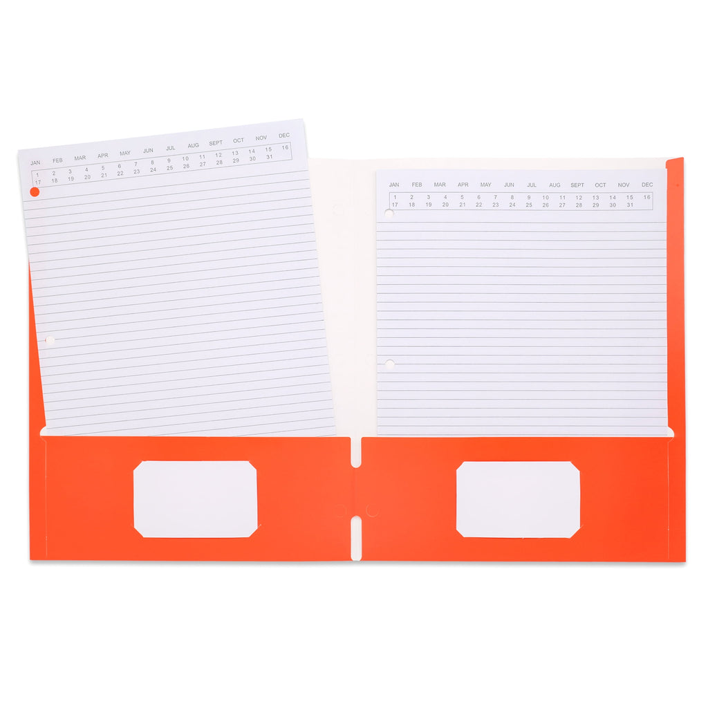 (20 pack) Pen + Gear Two Pocket Paper Portfolios, 50 Count, Orange, Letter Size