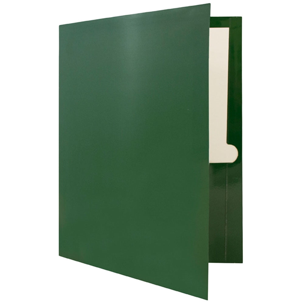 JAM Paper Glossy Two Pocket Folders, Green, 6/Pack