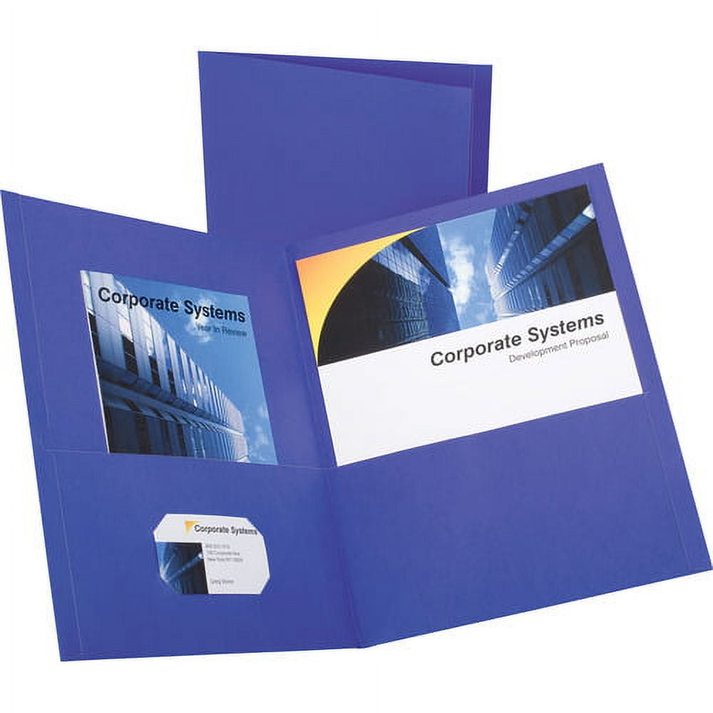 Oxford Twin Pocket Letter-size Folders Letter - 8 1/2" x 11" Sheet Size - 100 Sheet Capacity - 2 Inside Front & Back Pocket(s) - Leatherette Paper - Purple - Recycled - 25 / Box