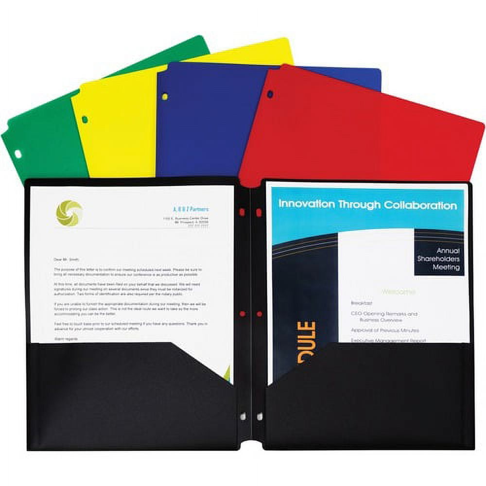 C-Line, CLI33934, 2-pocket Heavyweight Poly Portfolio Pocket, 25 / Box, Red