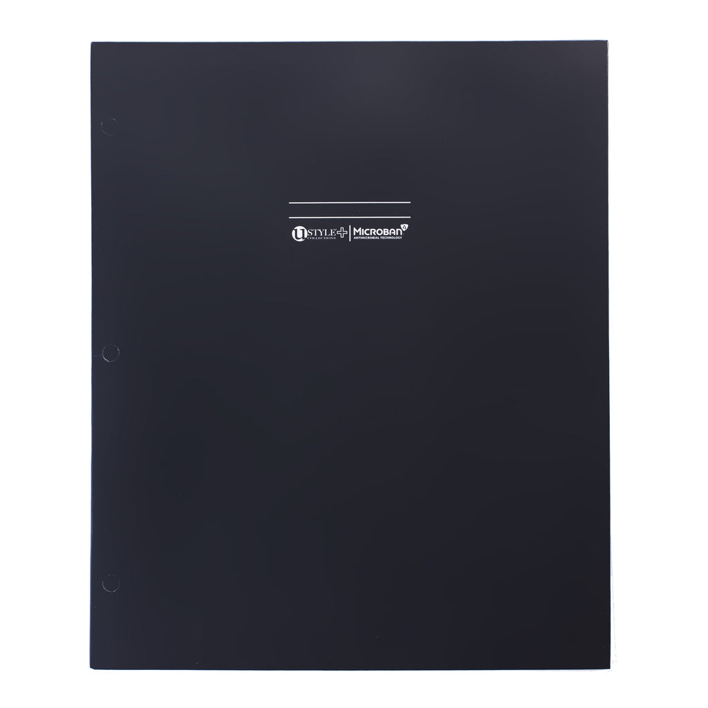 U Style Microban Two-Pocket Paper Folder, 11x9.5, Assorted, 4 per Pack, 4917