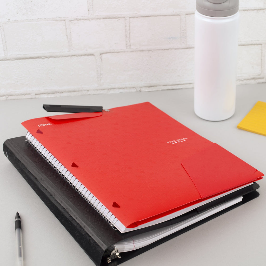 Five Star Clip N Store 2-Pocket Folder Fire Red - Pocket Folders