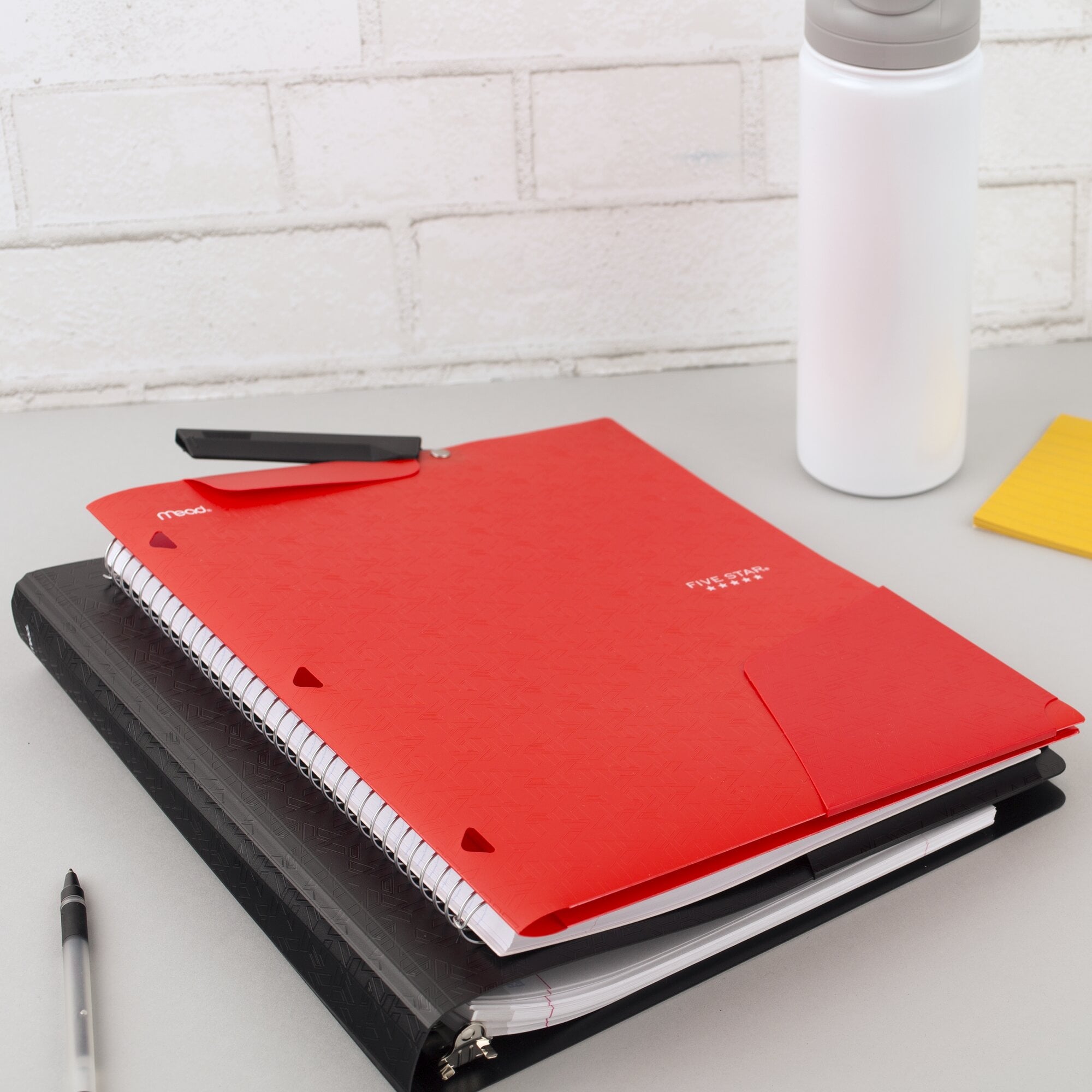 Five Star Clip N Store 2-Pocket Folder Fire Red - Pocket Folders